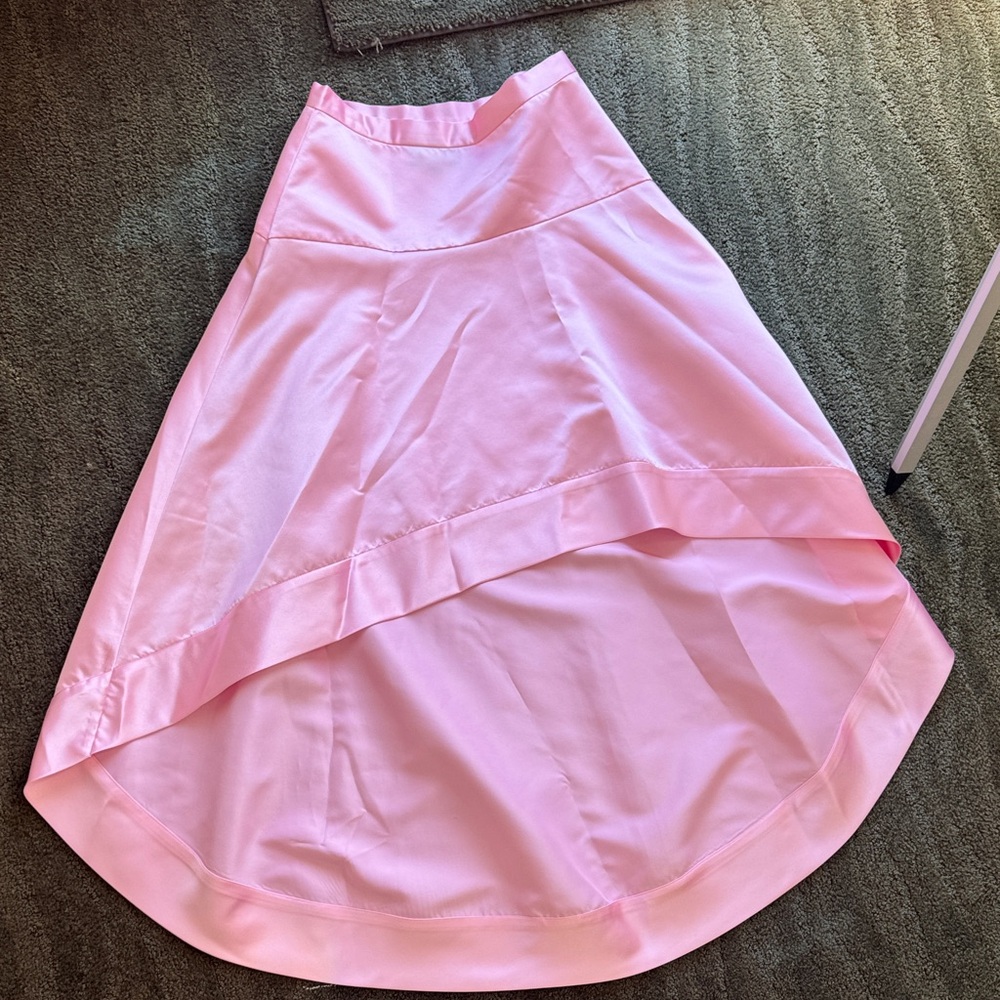 Cynthia Rowley Sz 10 Elegant Satin Pink Hi-Low Skirt